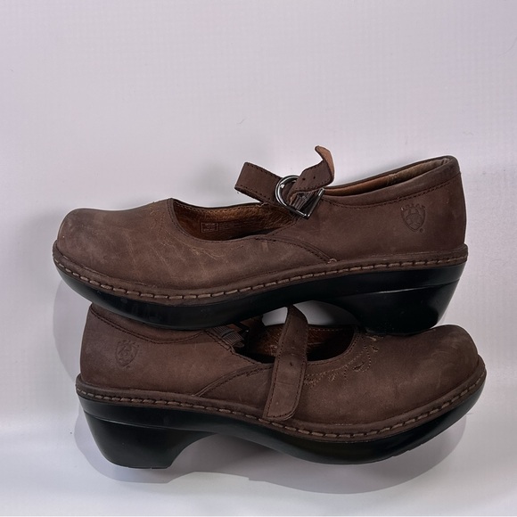 Ariat Womens Caroline Comfort Mary Jane Leather Wedge Brown 7.5 - Picture 3 of 9